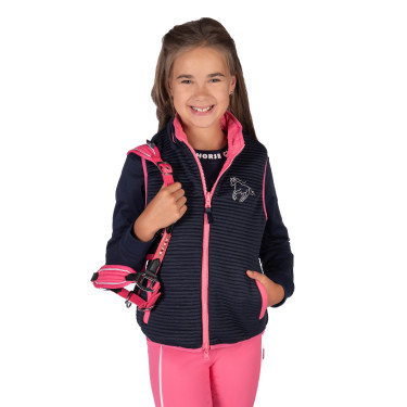 Chaleco sin mangas reversible HKM Maui para niño Fucsia / azúl marino Rosa