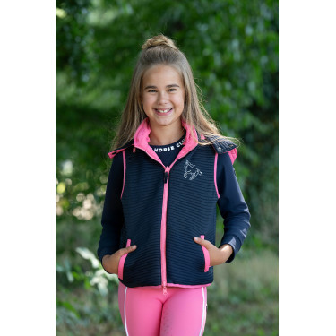 Chaleco sin mangas reversible HKM Maui para niño Fucsia / azúl marino Rosa