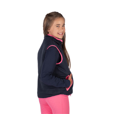 Chaleco sin mangas reversible HKM Maui para niño Fucsia / azúl marino Rosa