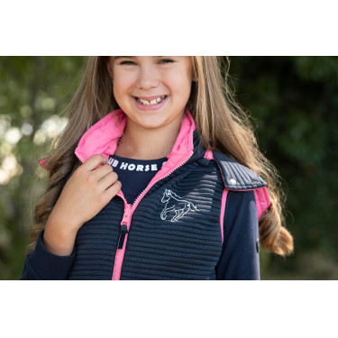 Chaleco sin mangas reversible HKM Maui para niño Fucsia / azúl marino Rosa