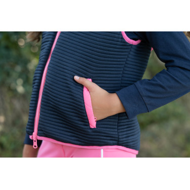 Chaleco sin mangas reversible HKM Maui para niño Fucsia / azúl marino Rosa