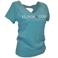 Camiseta mujer Amaluza Flags & Cup Verde celadón