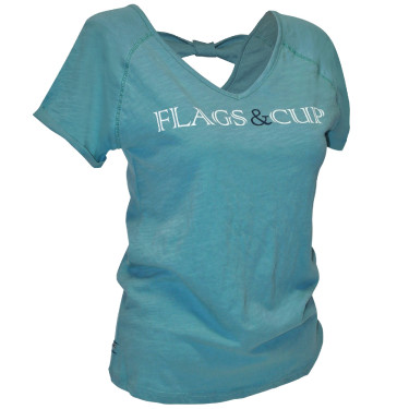 Camiseta mujer Amaluza Flags & Cup Verde celadón