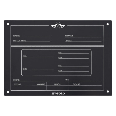 Placa de box English HV Polo Negro Placa de box English HV Polo Negro