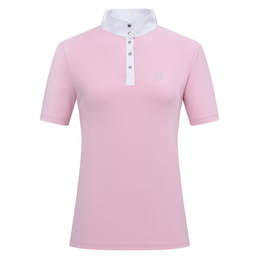 Polo de concurso de manga corta Imperial Riding Basic glam para mujer Algodón de azúcar Rosa