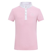 Polo de concurso de manga corta Imperial Riding Basic glam Kids Algodón de azúcar Rosa