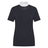 Polo de concurso de manga corta Imperial Riding Shines para mujer Negro