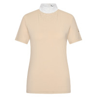 Polo de concurso de manga corta Imperial Riding Shines para mujer Gris / arena