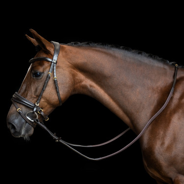 Riendas Imperial Riding de goma con refuerzo de nailon Marrón oscuro Marr&amp;amp;amp;oacute;n