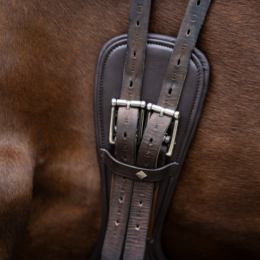 Cincha de doma Imperial Riding anatómica con hebillas de rodillo Marrón oscuro Marrón Cincha de doma Imperial Riding anatómica con hebillas de rodillo Marrón oscuro Marrón