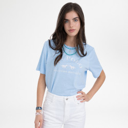Camiseta de manga corta HV Polo Natalie para mujer Azul empolvado