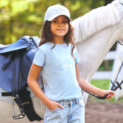Camiseta de manga corta HV Polo Natalie Kids Azul empolvado