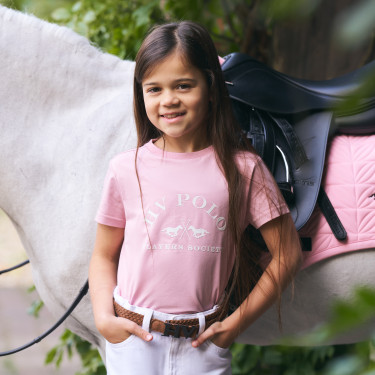 Camiseta de manga corta HV Polo Natalie Kids Rosa bonita Camiseta de manga corta HV Polo Natalie Kids Rosa bonita