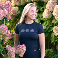 Camiseta de manga corta para mujer Imperial Riding Holographics Marino Azul marino