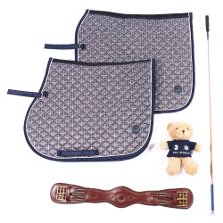 Manta de montura HV Polo Pilar estampado GP Marino Azul marino Manta de montura HV Polo Pilar estampado GP Marino Azul marino