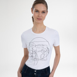 Top de manga corta Euro-Star Mira para mujer Blanco