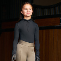 Top de manga larga Imperial Riding Jamy mesh para niños Negro