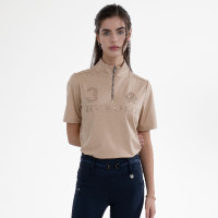 Camiseta técnica de manga corta HV Polo Favourite para mujer Champán Beige