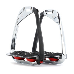 Estribos Flex-On Iron-S Chrome IUG negro Negro / rojo