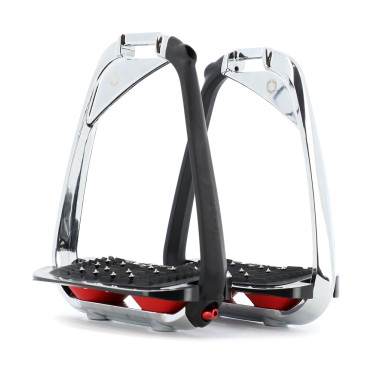 Estribos Flex-On Iron-S Chrome IUG negro Negro / rojo