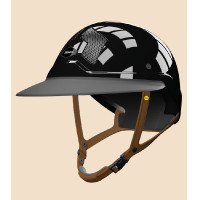 Casco Mips Flex-on Armet negro visera Unisex Star barboquejo marrón