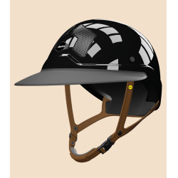Casco Mips Flex-on Armet negro visera Unisex Star barboquejo marrón
