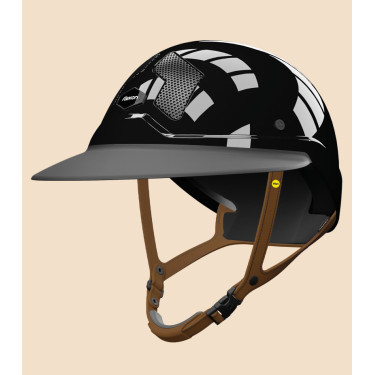 Casco Mips Flex-on Armet negro visera Unisex Star barboquejo marrón