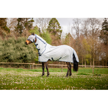 Máscara antimoscas Horseware Mio sin orejas Gris lunar / marino Marr&amp;amp;amp;oacute;n