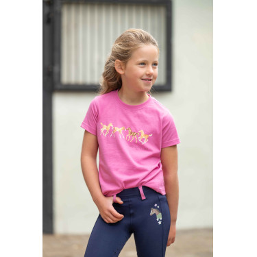 Kinder T-shirt Pony Club HKM Rosa