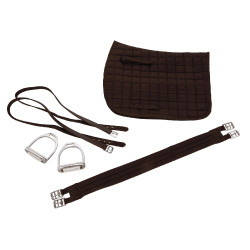 Juego de silla Haflinger 17,5" Castaño Marr&amp;amp;amp;oacute;n