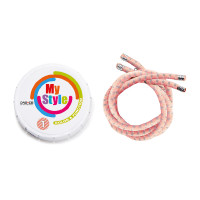 Kit de ribetes Casco My Style a rayas Melocotón Rosa
