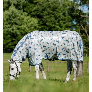 Manta antimoscas Horseware Amigo Integrated Motivo libélula / plata / azul / salvia Motifs Manta antimoscas Horseware Amigo Integrated Motivo libélula / plata / azul / salvia Motifs