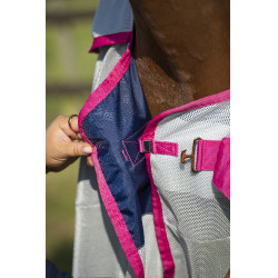 Capa antimoscas Bucas Buzz-Off Rain con cubrecuello Floración azul