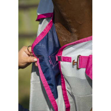 Capa antimoscas Bucas Buzz-Off Rain con cubrecuello Floración azul