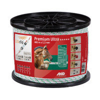 Cuerda de cercado Premium Ultra AKO Blanco / verde