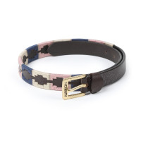 Cinturón Shires Drover Skinny Polo Azul marino / rosa / natural