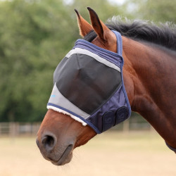 Máscara anti-moscas Shires FlyGuard Pro de malla fina sin orejas Marino Azul marino