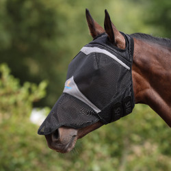 Máscara antimoscas Shires FlyGuard Pro de malla fina con pasaje para orejas y nariz Jais