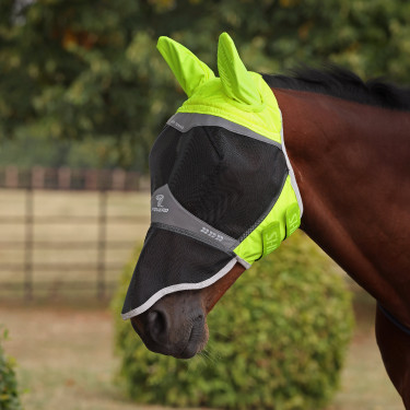 Máscara antimoscas Hi-Viz Shires FlyGuard Pro de malla fina con orejas y nariz Amarillo Máscara antimoscas Hi-Viz Shires FlyGuard Pro de malla fina con orejas y nariz Amarillo
