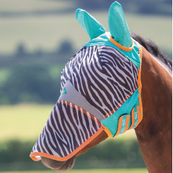 Máscara antimoscas Shires FlyGuard Pro ZEB-TEK Estampado de cebra