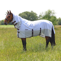 Manta antimoscas de malla integral Shires Tempest Original Blanco