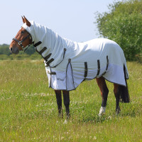 Manta anti-moscas integral Shires Highlander Plus Sun Shade Blanco