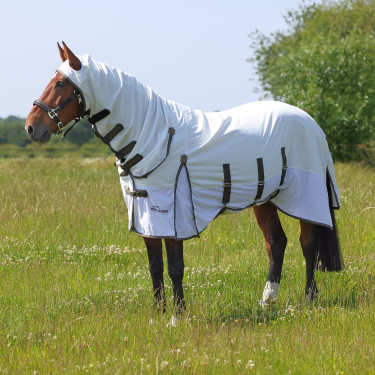Manta anti-moscas integral Shires Highlander Plus Sun Shade Blanco Manta anti-moscas integral Shires Highlander Plus Sun Shade Blanco