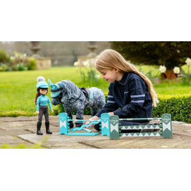 Conjunto de saltos LeMieux Toy Pony Azur / salvia / blanco