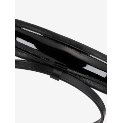 Muserola LeMieux Kudos enrollada en cuero charolado Negro / plata Muserola LeMieux Kudos enrollada en cuero charolado Negro / plata