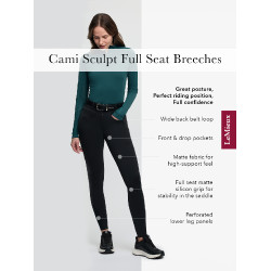 Pantalón de equitación LeMieux con culera de silicona Cami Sculpt para mujer Negro
