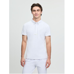 Polo de concurso LeMieux de manga corta para hombre Blanco