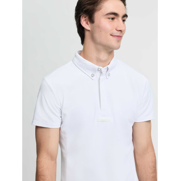 Polo de concurso LeMieux de manga corta para hombre Blanco