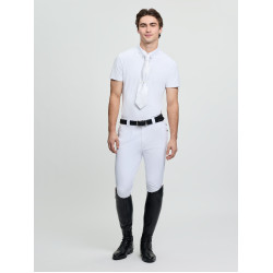 Polo de concurso LeMieux de manga corta para hombre Blanco