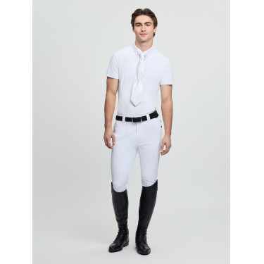 Polo de concurso LeMieux de manga corta para hombre Blanco